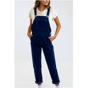 Rhythm NWT mila blue corduroy overalls
